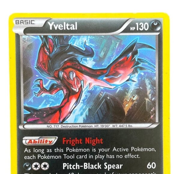 Pokemon Yveltal Basic Card 94/162 HP 130 Fright Night and Pitch-Black Spear - Picture 4 of 8